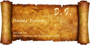 Daday István névjegykártya